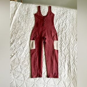 NWOT Free People Heathered maroon jumpsuit (S)
